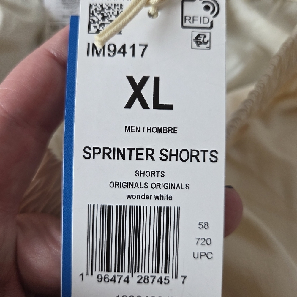 Adidas Originals Men's Sprinter Shorts - Wonder White -Extra Large - IM9417 XL - Picture 6 of 7
